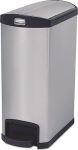 Rubbermaid Slim Jim 1901993 50 Litre End Step Step-On Stainless Steel Wastebasket - Black