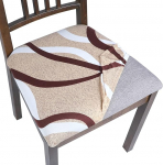 SearchI Seat Covers for Dining Room Chairs Stretch Jacquard Chair Seat Covers Set of 6 Removable Washable Padded Chair Seat Protector Cushion Protective Covers for Kitchen, Office