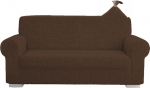 Universal Sofa Cover with Elastic Armrests for 2 Seater (Extendable from 115 cm to 170 cm) Brown