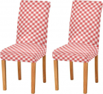 Kcldeci Parsons Esszimmerstuhlhussen, Rot-Wei&szlig;es Gingham-Muster, Schonbezug, Spandex-Protektoren f&uuml;r Zimmer, K&uuml;che, Zuhause, Stretch-Stuhlhusse, 4er-Set