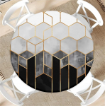 &Uuml;mmargune laudlina elastse lindiga v&auml;ljas, l&auml;bim&otilde;&otilde;t 44 tolli (110 cm), elastne aiakattekate marmorplokkide mustriga, sobib 95-105 cm laiustele laudadele.