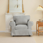 Kohandatud diivanikate Ektorp diivanile - komposiitkate &uuml;hildub IKEA Ektorp tugitooliga (3 tk, helehall)