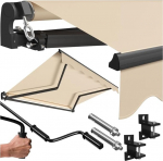 KESSER liigendvarrega markiis Eelnevalt kokkupandud markiis 300 x 250 cm Terrassimarkiis P&auml;ikesemarkiis seinakinnitusega P&auml;ikesekaitse R&otilde;dumarkiis Vetth&uuml;lgav alumiinium / pol&uuml;ester beež