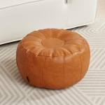 Louis Donn&eacute; veekindel t&auml;itmata pouf Ottoman jalapoe jaoks DIY Faux Leather Maroko Retro Style ilma t&auml;itematerjalita Cover Storage (ainult kate) (Lucky Orange)