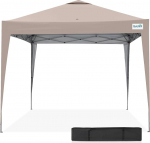Quictent Pop Up Gazebo 2,5 x 2,5 m koos kotiga, kokkupandav veekindel &uuml;rituse varjualune, 50+ UV kaitse varikatus, aiatelk peodeks, telkimiseks, festivalideks ja kirbuturgudeks - beež