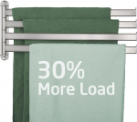 KES SUS304 P&ouml;&ouml;ratav r&auml;tikukang 4 k&auml;ega Vannituba Roostevabast terasest vanni r&auml;tikuhoidja 50 cm 180&deg; p&ouml;&ouml;ramine harjatud A2104S4L50-2