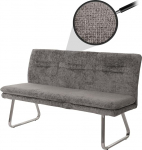 Mendler HWC-H70 S&ouml;&ouml;gitoa pink Pehmendusega pink seljatugi Kangas / tekstiil &scaron;enill harjatud roostevaba teras 160 cm tumehall