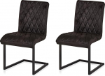 KHG 2 s&ouml;&ouml;gitoa tooli komplekt Microfibre Black - Vabak&auml;eline tooli mokkanahkse v&auml;limusega kuni 110 kg - k&ouml;&ouml;gitool, kiiktool, pehmendusega tool laineriputusega k&ouml;&ouml;ki, kontorisse, elutuppa