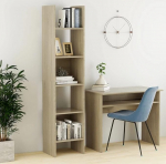 Seisev riiul, raamaturiiul, hoiuriiul, redelriiul, dekoratiivne raamaturiiul, Sonoma tammepuust, 40 x 35 x 180 cm, puitlaastplaat, elutuppa, kontorisse, magamistuppa, vannituppa