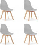 Home Collective S&ouml;&ouml;gitoa toolid 4 toolist koosnev komplekt kontoritoolid, k&ouml;&ouml;gitoolid, pol&uuml;prop&uuml;leenist istme materjal, p&ouml;&ouml;gist puidust jalad, 120 kg istme koormus, 54,5 x 46 x 80 cm, hall iste, naturaalsed jalad.