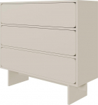 Selsey Wuwu Chest of Drawers 3 Drawers 101 cm Cupboard Drawer Cabinet Push to Open Grey Beige