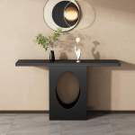 Generisch Stilvoller, moderner Eingangstisch, einzigartige Konsole f&uuml;r Flur und Wohnzimmer, Kleiner schwarzer Sofatisch mit Metallbeinen (100 cm) - Akzentm&ouml;bel f&uuml;r die Wohnkultur