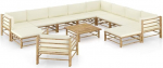 Festnight Garden Lounge Furniture, Patio Garden Furniture Set, Bambus Garden Lounge Diivan, Outdoor Couch Set, Garden Diivan Set, Patio Furniture, 12 tk.