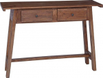 Schmaler Konsolentisch aus massivem Mahagoni Holz, 110x30x79 cm, eleganter Beistelltisch mit Schublade f&uuml;r Flur, Wohnzimmer und B&uuml;ro, pruun