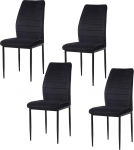 HTI-Living Madison Sametist s&ouml;&ouml;gitoolid komplekt 4 musta sametist tooliga