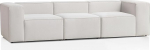 Genua Modular Sofa 3-Seater, Individually Combinable Living Landscape Consisting of Seat Element with Arm Parts Left and Right + Seat Element without Arm Part - Durable Furniture Fabric, White