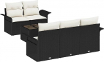 6-teiliges Garten Sofa Set mit Kissen in Schwarz aus Poly Rattan Gartenlounge Model3345237