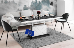 designimpex HM-333 kohvilaud must k&otilde;rgl&auml;ikega / valge k&otilde;rgl&auml;ikega pikendatav k&otilde;rgusreguleeritav 120 x 170 cm kaasaegne elutoa laud s&ouml;&ouml;gilaud k&otilde;rvallaud diivanilaud ruumi kokkuhoidev kvaliteetne