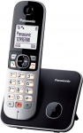 Panasonic Dual-Micro/Nano, KX-TG6851GB juhtmeta telefon (kuni 1000 telefoninumbri blokeerimine, selge kirjasuurus, valjuh&auml;&auml;lne telefonitoru, t&auml;isdupleksne vabak&auml;ek&otilde;ne) Must/h&otilde;bedane