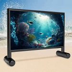 T&auml;ispuhutav projektoriekraan, 11 ft t&auml;iendatud t&auml;ispuhutav filmiekraan, v&auml;ljas &otilde;hukindel disain 600 W &otilde;hupumbaga &otilde;ues / sees - ei n&otilde;ua pidevat t&auml;itmist