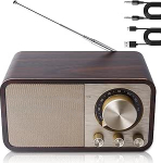 Retro raadio Bluetoothiga, Nostalgia raadio 1500 mAh akuga, USB/TF kaart/AUX, 5 W k&otilde;lar, puidust v&auml;limus, Vintage raadio k&ouml;&ouml;ki/magamistuppa/kontorisse.