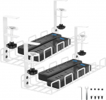 Kaablijuhtimise salv laua all Puurimata kaabli salv laua all Metallist alalise laua juhtme korraldaja korvi klamber kontorile Kodu kaablihoidja valge pakett 2-st