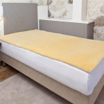 Lambskin Bassinet Mattress Topper 90 x 200 cm Genuine Merino Sheepskin. Medically Tanned, Low Odour, manufactured in Germany NOT CHEAP Patchwork, No China Import, Top Quality. Breathable, without back lining. &Ouml;ko-Tex 100 Sheepskin Bed Pad Lanabest &ndash;  ...