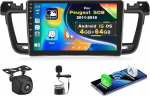 Inefala Upgrade 4G + 64G 9-tolline puuteekraaniga autoraadio Peugeot 508 2012-2016, raadio traadita CarPlay ja Android Car, GPS, WiFi, BT, RDS, FM, USB, SWC, mikrofon, tagurduskaamera.