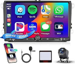 4G + 64G 9-tolline autoraadio Android VW Golf 5 6 Passat Jetta Caddy EOS T5 Tiguan Touran CC Polo traadita Carplay Android auto peeglilink Bluetooth FM/RDS/EQ GPS navigatsioon WiFi SWC tagurdamine