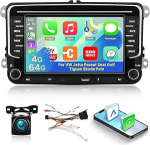 [4G + 64G] Androidi autoraadio VW Volkswagen Jetta Passat Seat Golf Tiguan Skoda Polo juhtmevaba Carplay & Android Car, 7-tolline IPS puuteekraan koos GPS, WiFi, Bluetooth 5.0, FM/RDS raadio, 32EQ