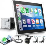 Autoradio 1 DIN traadita Carplay Android autoga, 10,1-tolline HD IPS puuteekraaniga autoraadio k&auml;sitsi p&ouml;&ouml;ramise funktsiooniga, toetus Bluetooth 5.2 Linki peegeldamine FM/AM raadio 2USB tagurduskaamera