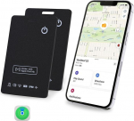 Apple MFi sertifitseeritud: LBPRT Airtag Card Wallet Tracker Thin 1.6mm 2 Pack laetav t&ouml;&ouml;tab koos Apple Find My (iOS Android ei toeta ainult) Item Finder pagasi jaoks