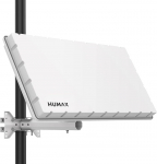 HUMAX Flat H39D2 SAT Flat antenn 2 tellijale, koos Twin LNB-ga - SAT antenni Flat koos klambriga seinale v&otilde;i postile, v&otilde;rreldav 60 cm SAT kauss, valge