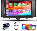 4G + 64G autoraadio Mercedes Benz Smart Fortwo 2011-2015 koos Carplay Android autoga, Hodozzy 9-tolline puuteekraaniga autoraadio Android navigatsiooniga Bluetooth WiFi 32DSP FM / RDS raadio tagurduskaameraga