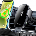 Beeasy 15 W auto mobiiltelefoni hoidja koos laadimisfunktsiooniga - juhtmeta laadimisjaam auto automaatne Qi induktiivne laadimisjaam auto mobiiltelefoni hoidja auto laadija ventilatsioon iPhone Samsung Huawei LG jaoks