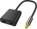 XMSJSIY Optiline kaablijaotur 1 in 2 v&auml;ljundit Toslink digitaalne audio fiiberoptiline adapter Toslink 1 mees 2 naissoost kahe pordi l&uuml;liti valija kullatud &uuml;hendusega TV CD DVD v&otilde;imendi Soundbarile