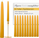 Figura Santa&reg; Mesilasvaha k&uuml;&uuml;nlad 10-st komplektist K&uuml;&uuml;nlad Valmistatud 100% mesilasvahast Premium &otilde;htus&ouml;&ouml;gik&uuml;&uuml;nlad K&uuml;&uuml;nlad k&otilde;rgus 25 cm l&auml;bim&otilde;&otilde;t 22 mm