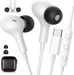 TOPAUX USB C k&otilde;rvaklapid koos kaabliga iPhone 17, Air, 16e 15 Pro Max Plus, k&otilde;rvaklapid USBC koos mikrofoniga Xiaomi Redmi Note 14 jaoks, C-t&uuml;&uuml;pi k&otilde;rvaklapid Samsung Galaxy A56 A17 A16 A36 Google jaoks