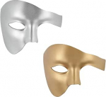 2 tk mask, Ooperifantoomi poolmask, kuldne, h&otilde;bedane mask, vintage ooperifantoomi mask, karnevali pidu, Cosplay, t&auml;iskasvanute pidu