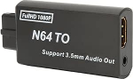 Zunate N64 to HDMI Converter 1080p, N64 m&auml;ngukonsooli videosignaali HDMI signaali adapter toetab PAL NTSC 3,5 mm liidesega, kuvatakse HD teleriekraanil