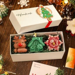 Dekoratives Weihnachtskerzenset, Weihnachtsbaum- und Rentier-Design, festliche Kollektion als Geschenk, perfekt f&uuml;r M&uuml;tter, Gro&szlig;m&uuml;tter und Kerzenliebhaber (B)