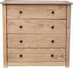 Home Discount Panama Storage Chest 4 Drawers Oak Natural Wax Finish Solid Bedroom Furniture Beige