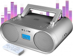 KLIM Boombox B4 raadio CD-m&auml;ngijaga + AM/FM raadio, MP3, Bluetooth, AUX, USB + CD-m&auml;ngija kaasaskantav traadita režiimiga ja laetav aku + kaugjuhtimispuldiga, Autosleep, digitaalne EQ - h&otilde;bedane
