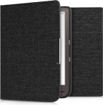 kwmobile &uuml;mbris Pocketbook InkPad 3 jaoks - raamatu stiilis kangast kaitsev e-lugeri &uuml;mbris Flip Folio Case - tumehall