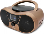 MOOOV 477406 Kaasaskantav CD-m&auml;ngija koos raadio, USB, k&otilde;lariga, Mini kohverraadio lastele ja eakatele, Retro disain, MP3, ideaalne k&ouml;&ouml;ki ja lastetuppa, v&otilde;rgutoitega v&otilde;i patareidega, vaskne