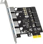 GLOTRENDS U3044 4-portiline USB 3.0 5Gbps PCIe laienduskaart Intel, AMD ja ARM platvormile, &uuml;hildub Windows ja Linuxiga (ei toeta Mac OS)