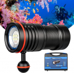 TrustFire DF50 KIT Underwater Diving Torch 6500 Lumen with 1 x Battery Pack Type-C USB Rechargeable and Waterproof up to 70 m Professional with 3 Different LED Types for Photography