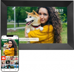 10,1-tolline digitaalne pildiraam WiFi - Frameo digitaalne pildiraam puuteekraaniga ja 16 GB m&auml;luga - elektriline pildiraam rakenduse juhtimiss&uuml;steemiga, USB ja SD, pildiraam digitaalne ja must