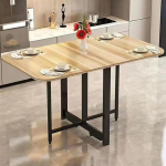 Movable Folding Dining Table Ultra-Thin Extendable Kitchen Table with Metal Frame Anti-Fall Support Perfect for Small Spaces 120 cm Versatile & Stylish