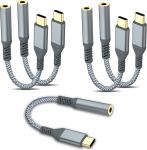 USB-C ja 3,5 mm k&otilde;rvaklapipesa, Type-C ja 3,5 mm k&otilde;rvaklappide AUX audioadapter, mis &uuml;hildub iPhone 16/15 Pro/Pro Max, Samsung Galaxy, iPad Pro, Xiaomi ja teiste Type C seadmetega (5 tk).